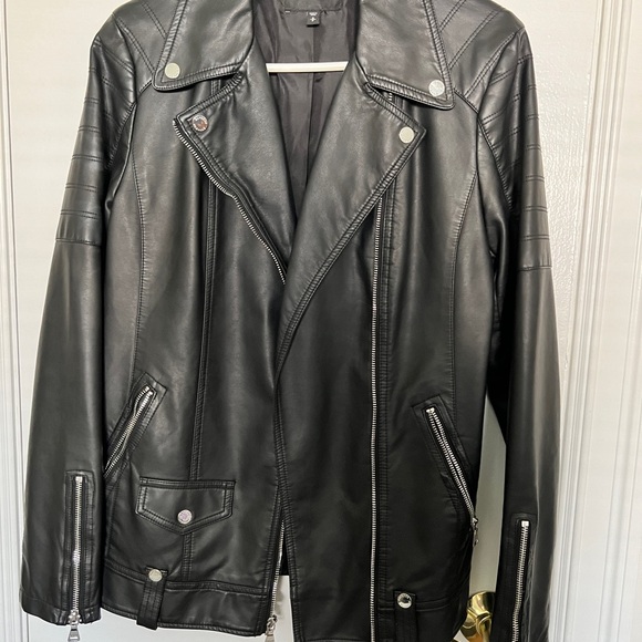 EXPRESS Quilted Vegan Leather Moto Jacket -Small - Picture 2 of 7
